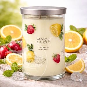 Yankee Candle Iced Berry Lemonade 20oz Signature Tumbler Dual Wick Fresh Citrus